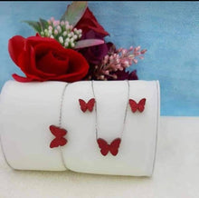 Load image into Gallery viewer, Ensemble des papillons d'Argent 925
